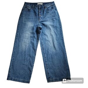 Great Smoky Los Angeles Button fly wideleg jeans size 13 Blue Denim